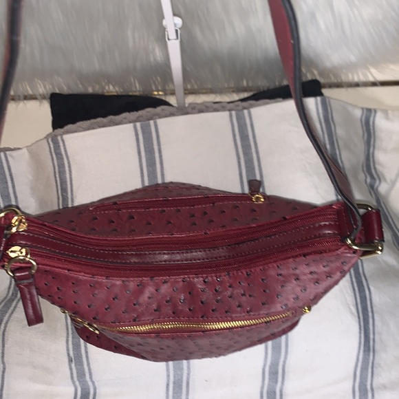 GIANI BERNINI OSTRICH SATCHEL BAG - Picture 3 of 12